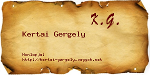 Kertai Gergely névjegykártya